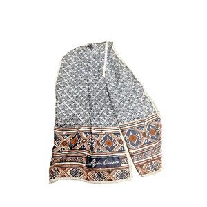 VTG Stephen Burrows tribal print Rectangle scarf  Rolled Hem 44x13”
